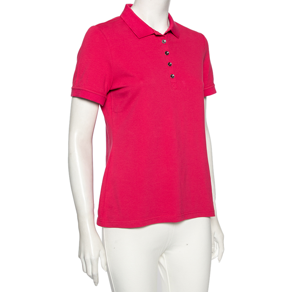 

Burberry Pink Cotton Pique Polo T-Shirt