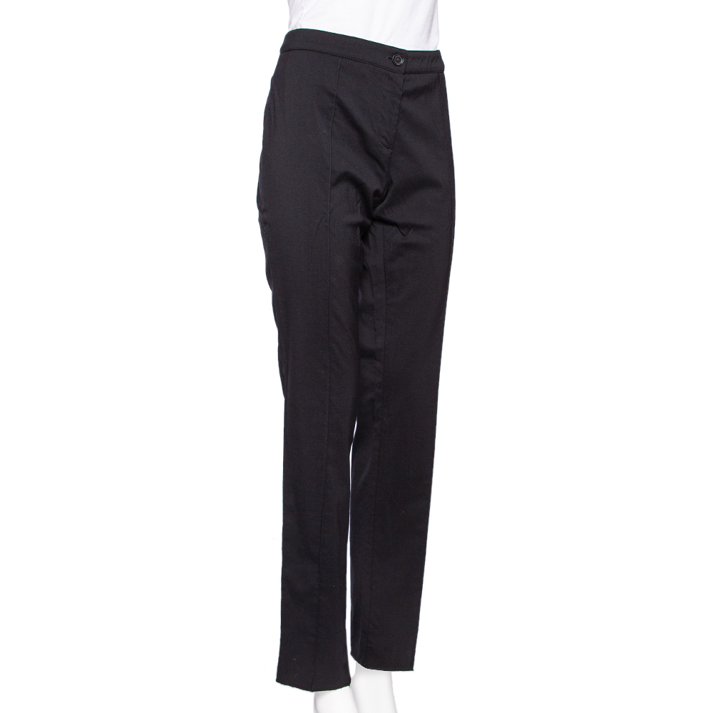 

Burberry Black Wool Tapered Leg Trousers