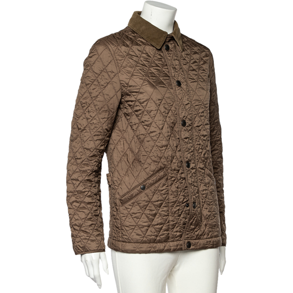 

Burberry Brit Brown Quilted Synthetic Zip Front Jacket