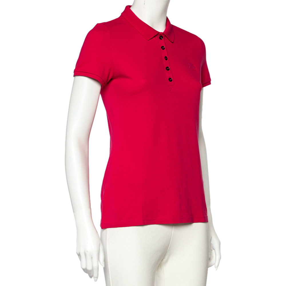 

Burberry Brit Pink Cotton Pique Polo T-Shirt