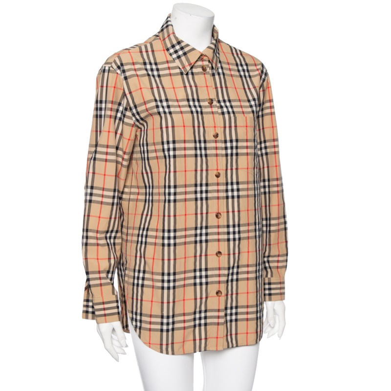 

Burberry Beige Vintage Check Cotton Button Front Shirt