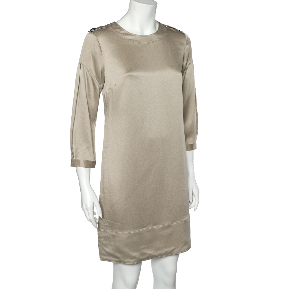 

Burberry Beige Silk Shift Dress