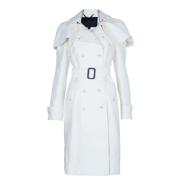 Burberry White Capelet Trench S Burberry | TLC