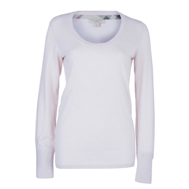 Pre Owned بلوزة بربيري بريت وردي فاتح S