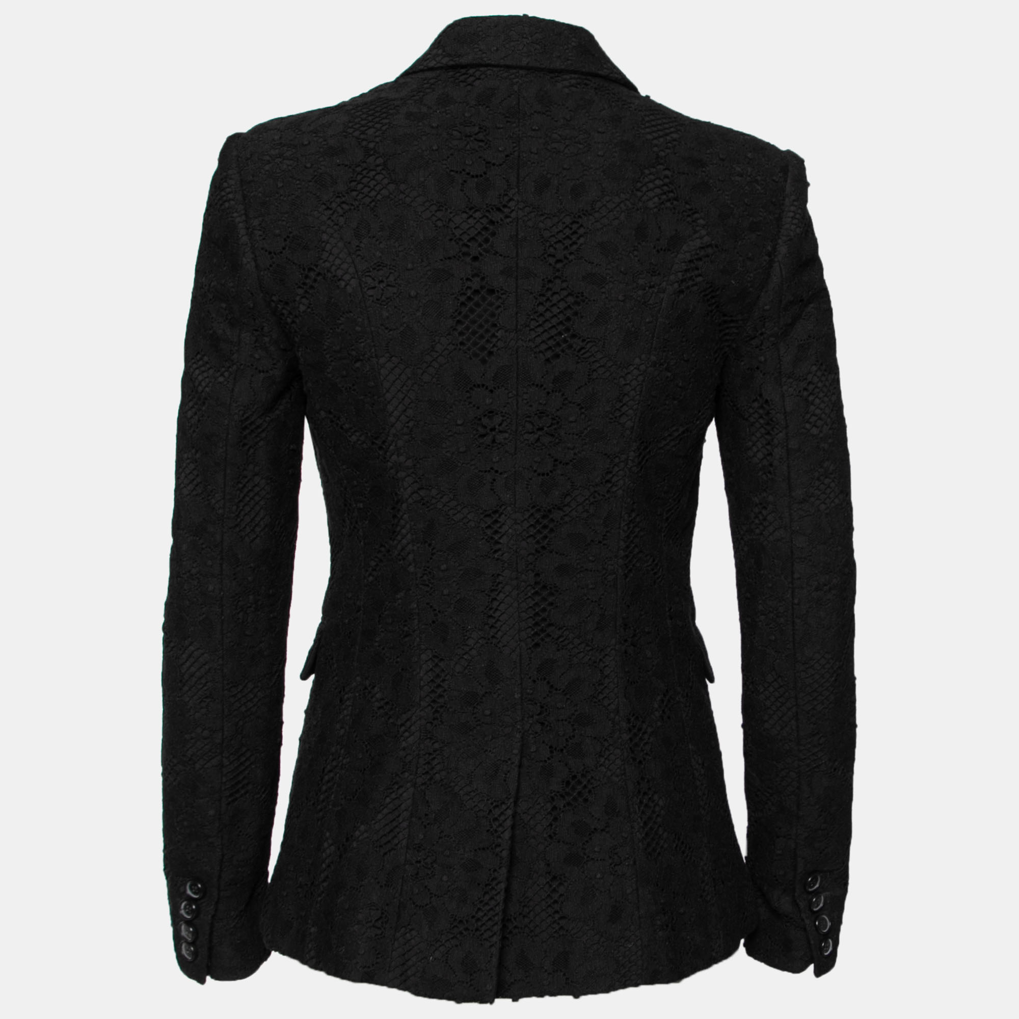 

Burberry Black Floral Lace Long Sleeve Blazer