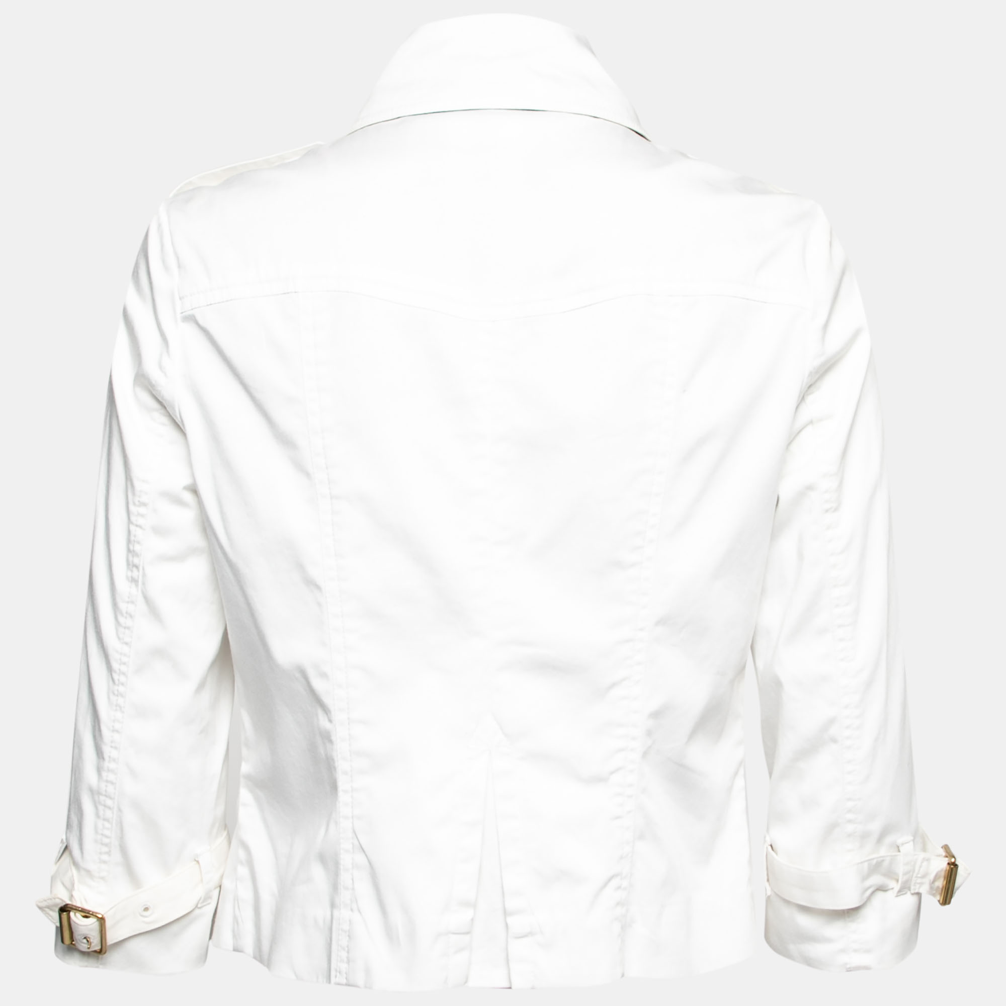 

Burberry White Cotton Double Breasted Jacket