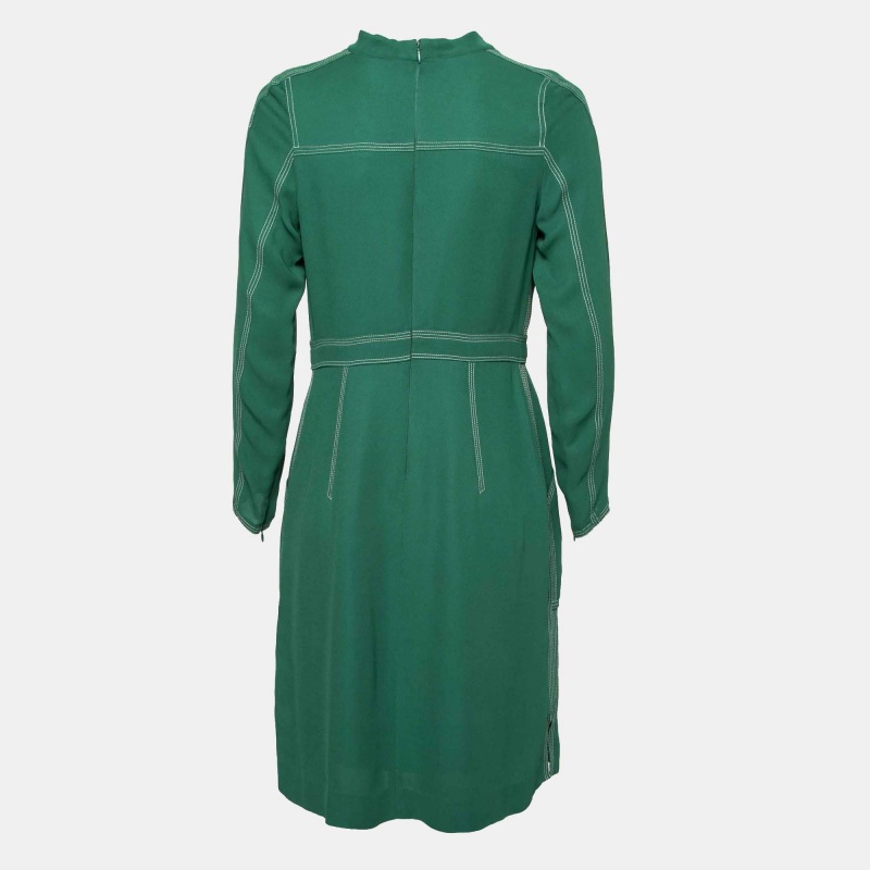 

Burberry Green Crepe Stitch Detail Dress