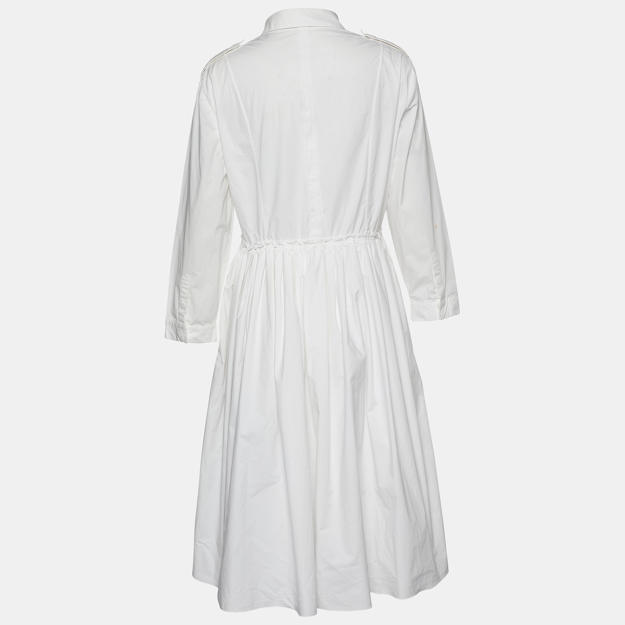 

Burberry White Cotton Slit Detail Shirt Dress