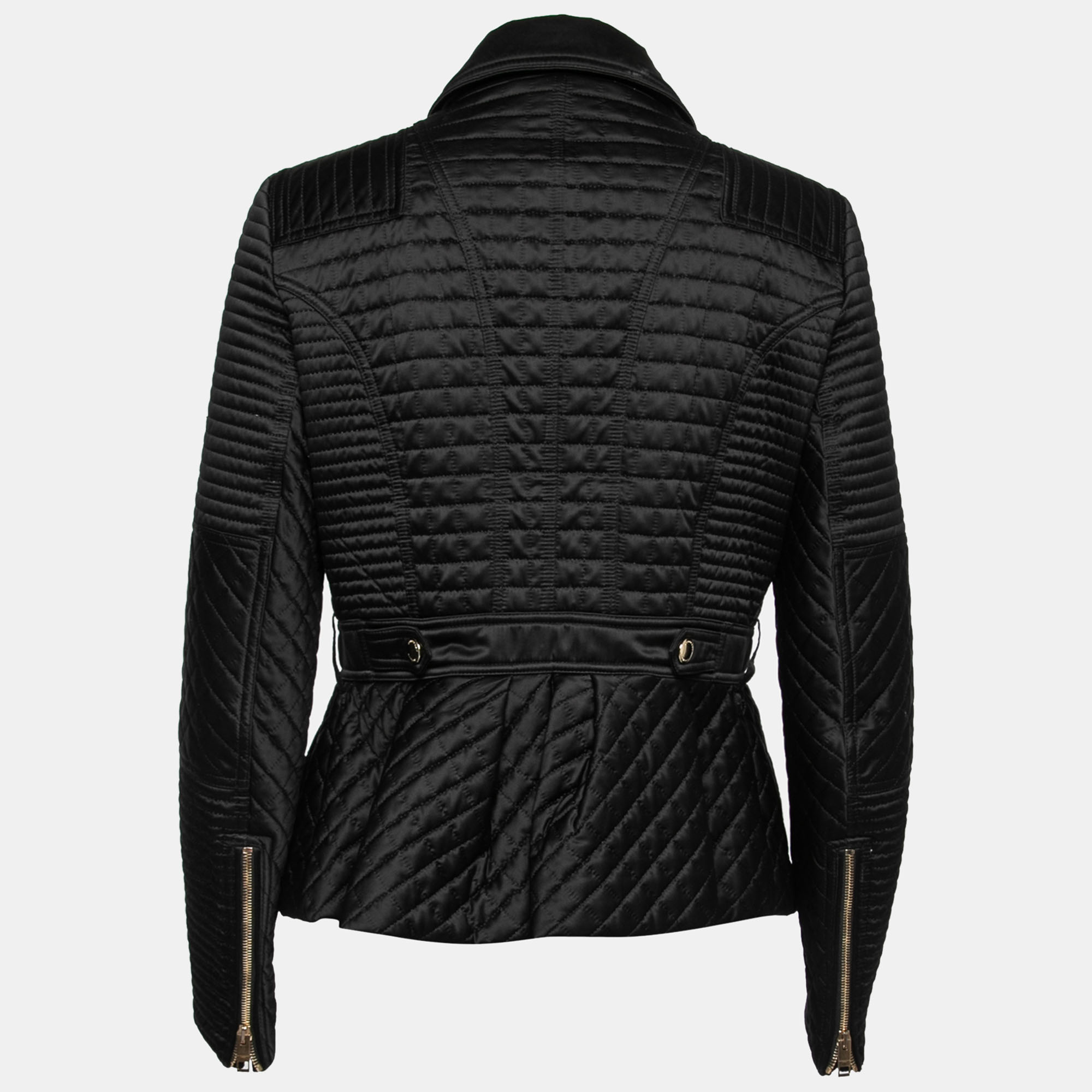 

Burberry Black Synthetic Zip-Front Quilted Jacket