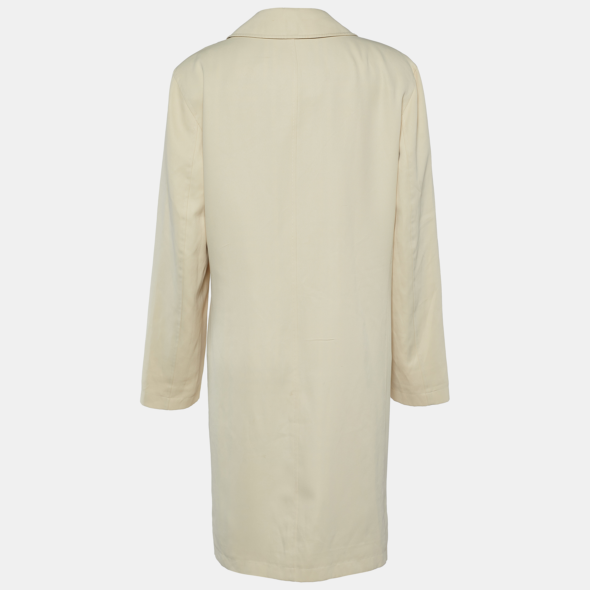 

Burberry Vintage Beige Twill Button Front Long Coat