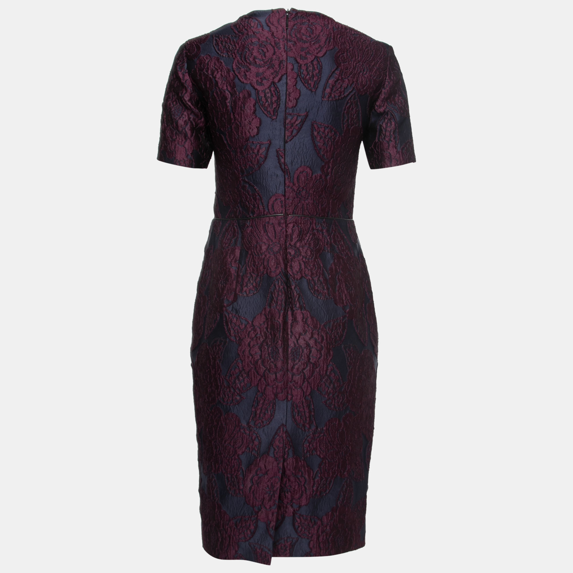 

Burberry Deep Blue & Purple Floral Jacquard Sheath Dress