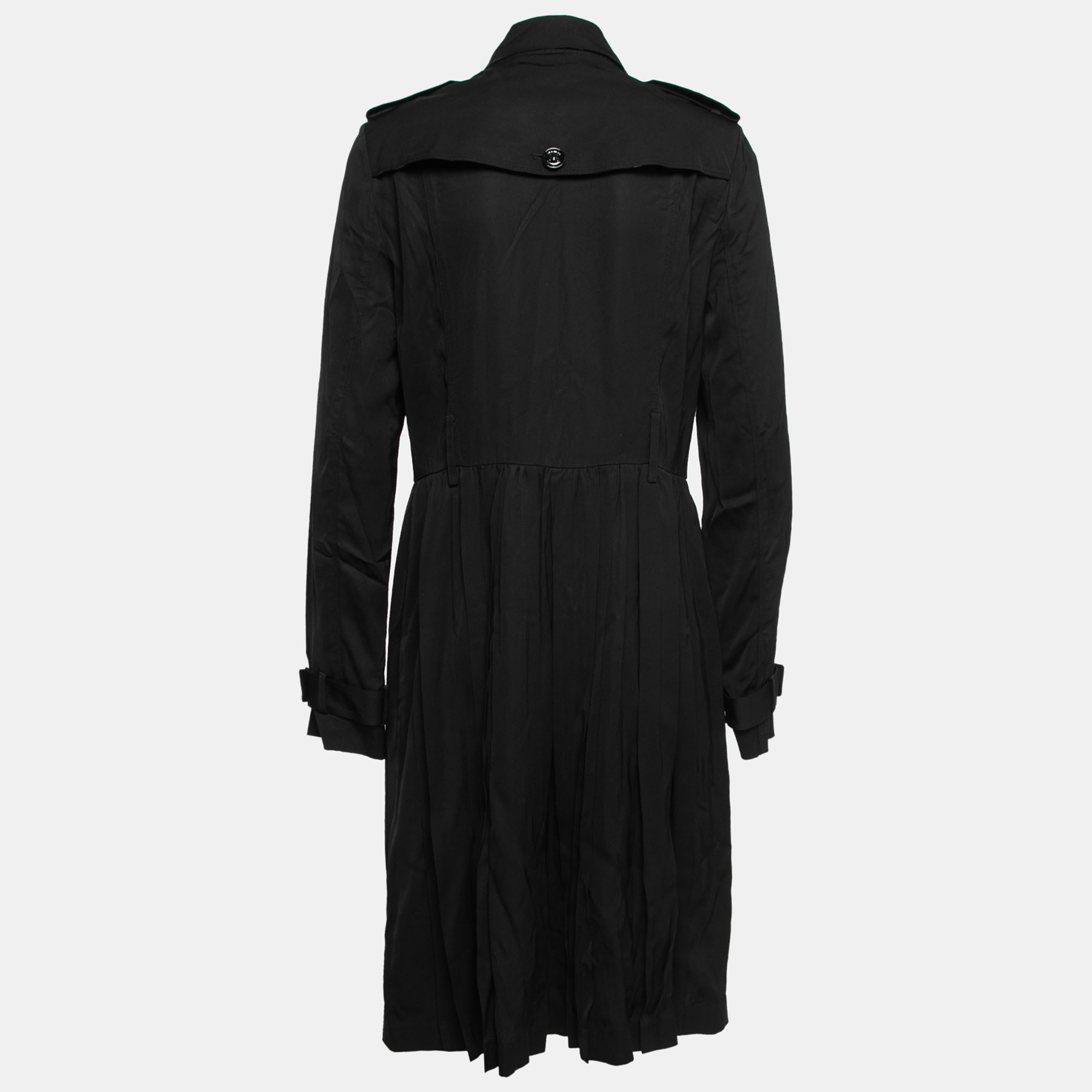 

Burberry Black Synthetic Pleated Trench Coat