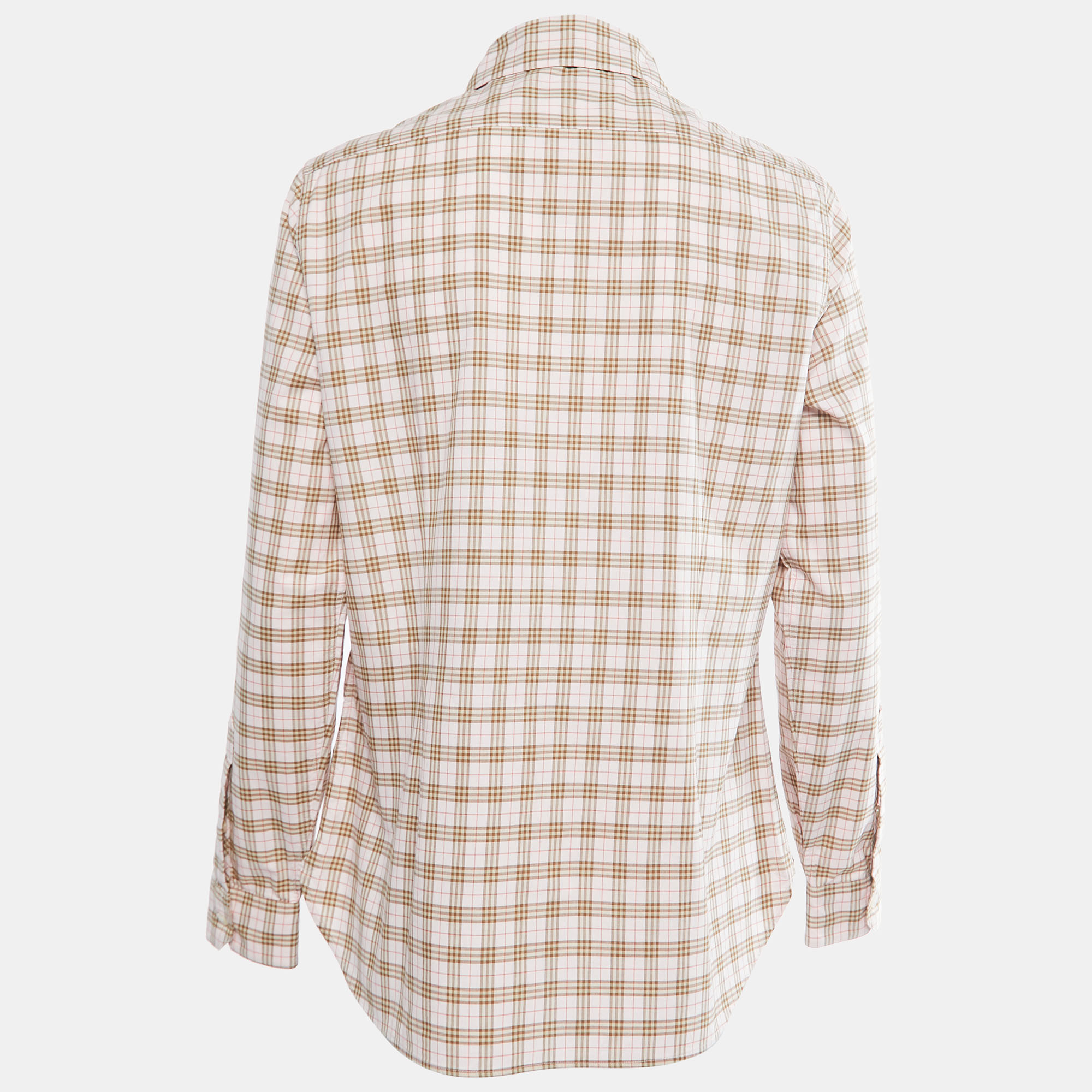

Burberry Pink Checked Cotton Button Front Shirt