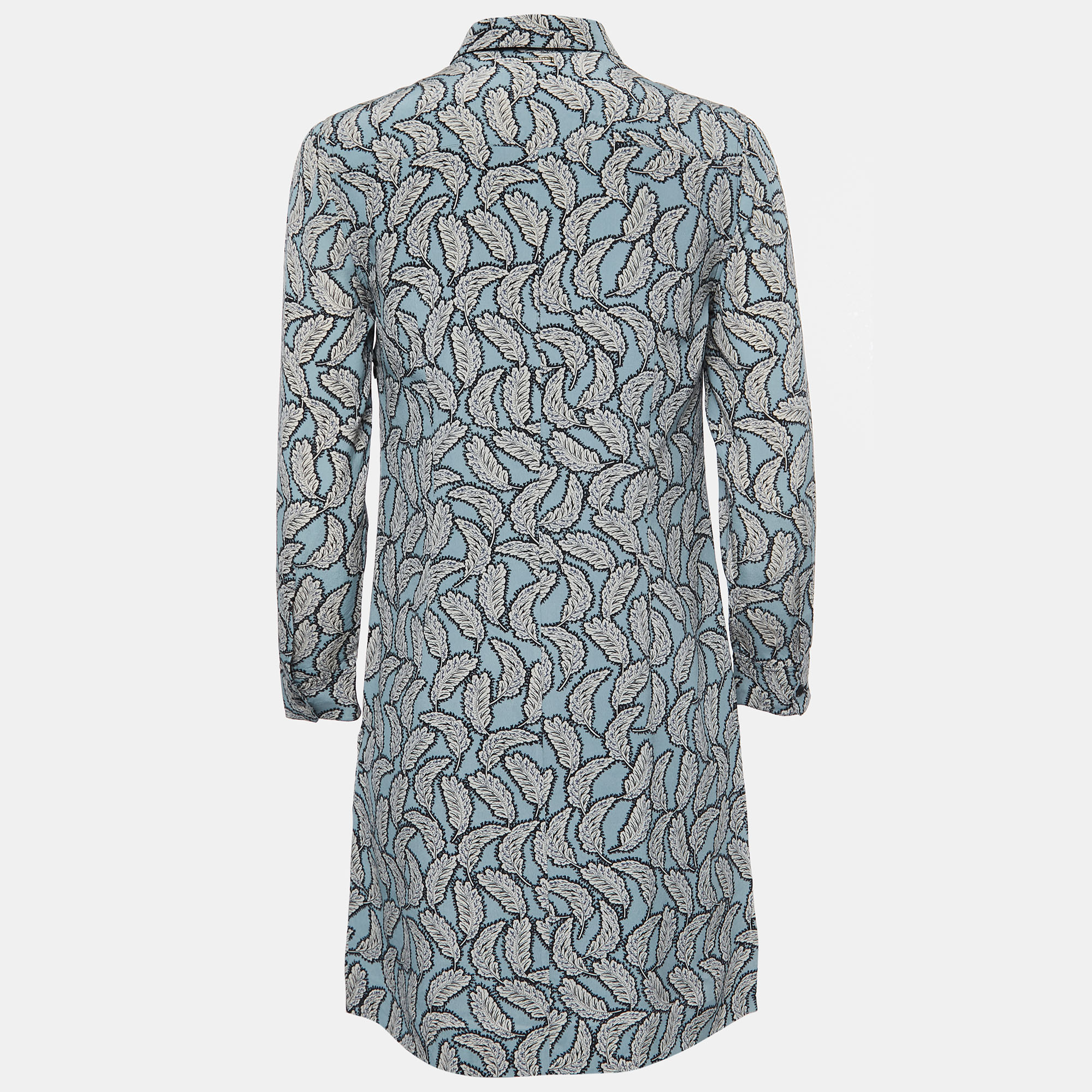 

Burberry Blue Printed Silk Shift Dress