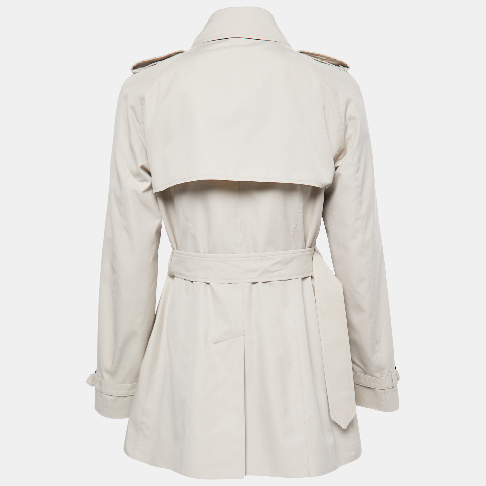 

Burberry Stone Beige Gabardine Short Trench Coat