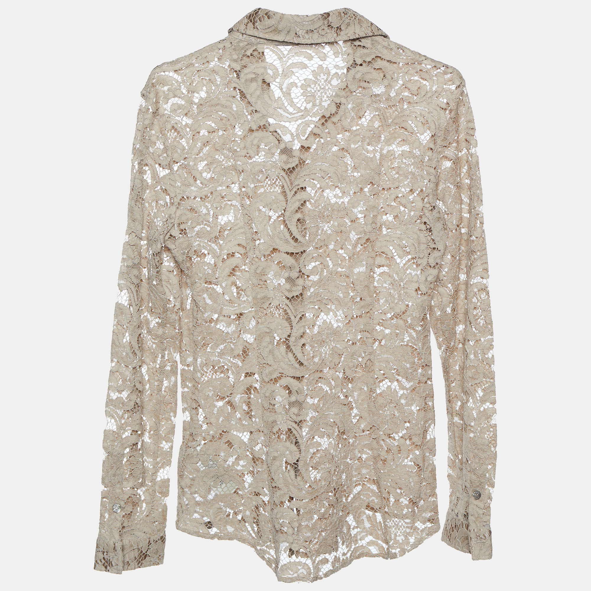 

Burberry Beige Lace Button Front Shirt