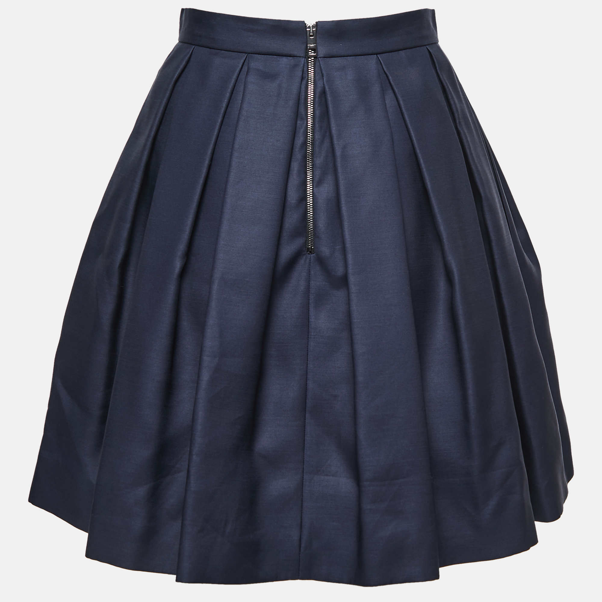 

Burberry Navy Blue Wool & Silk Pleated Mini Skirt