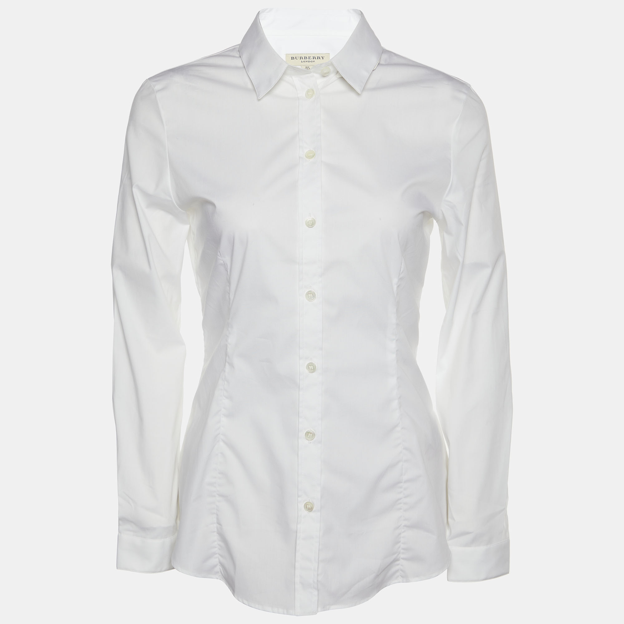 Pre-owned Burberry White Cotton Button Front Shirt S