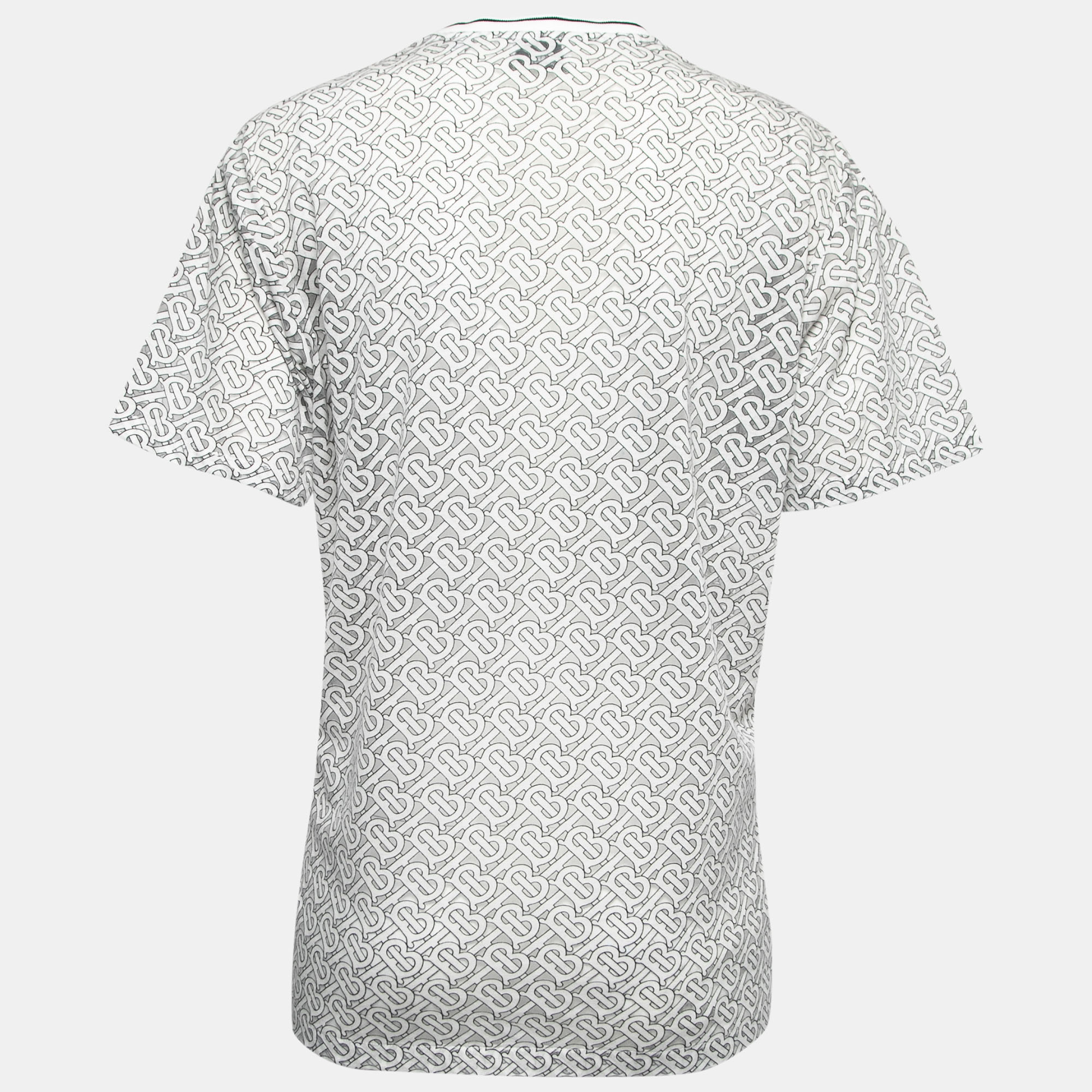 

Burberry White Monogram Patterned Mesh T-Shirt