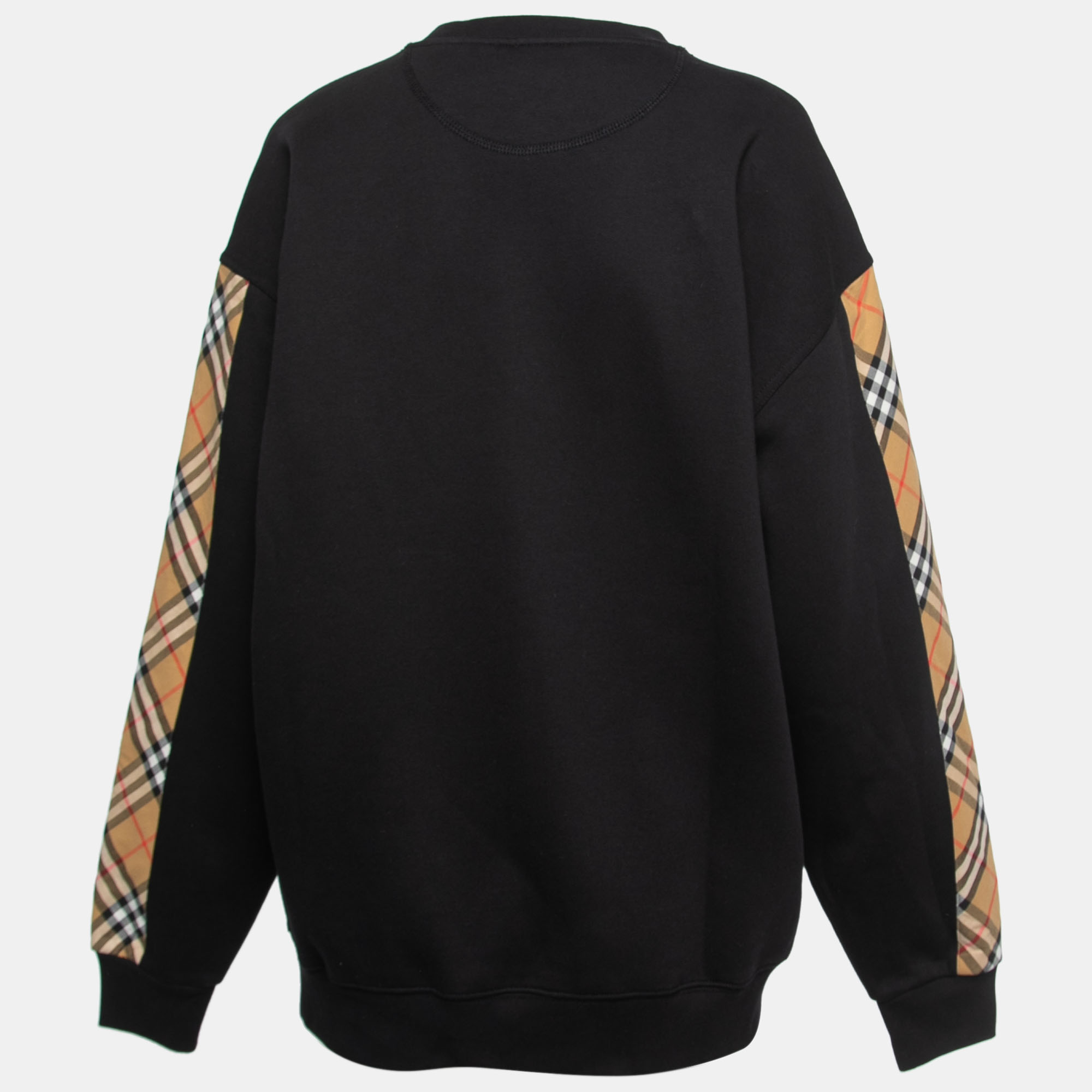 

Burberry Black Jersey Cotton Bronx Check Sleeve Sweatshirt