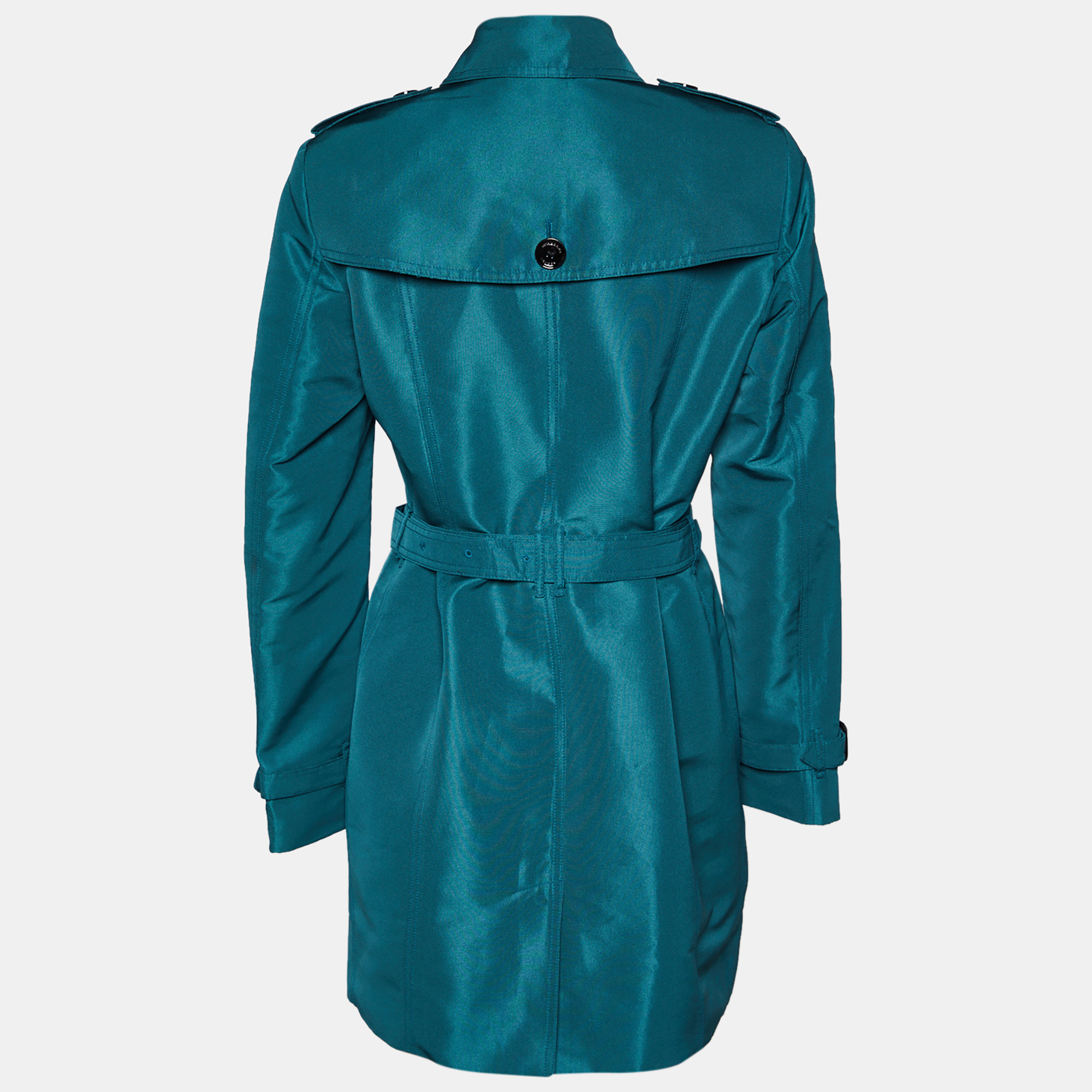 

Burberry Prorsum Green Synthetic & Silk Trench Coat