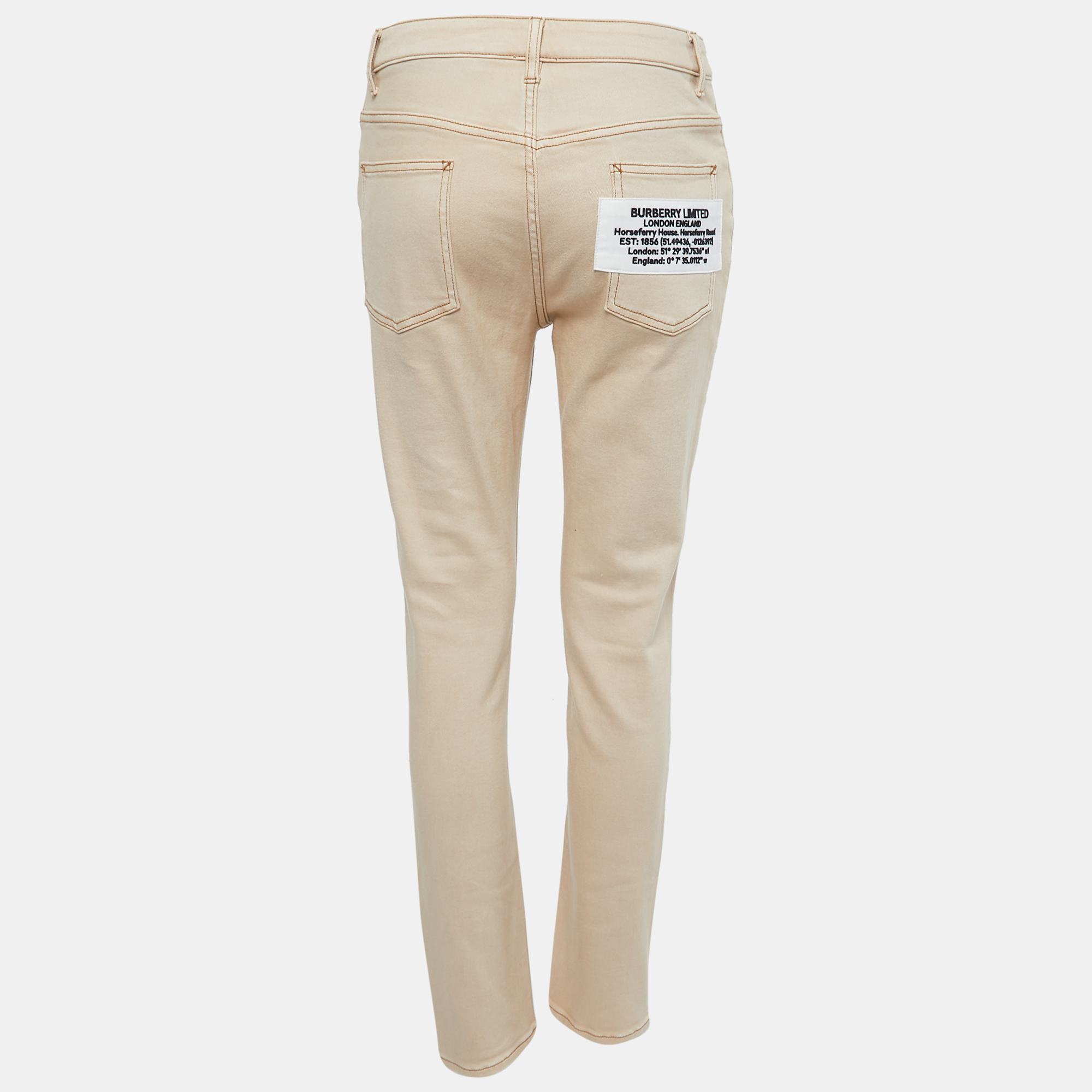 

Burberry Beige Denim Slim-Fit Jeans  Waist 28