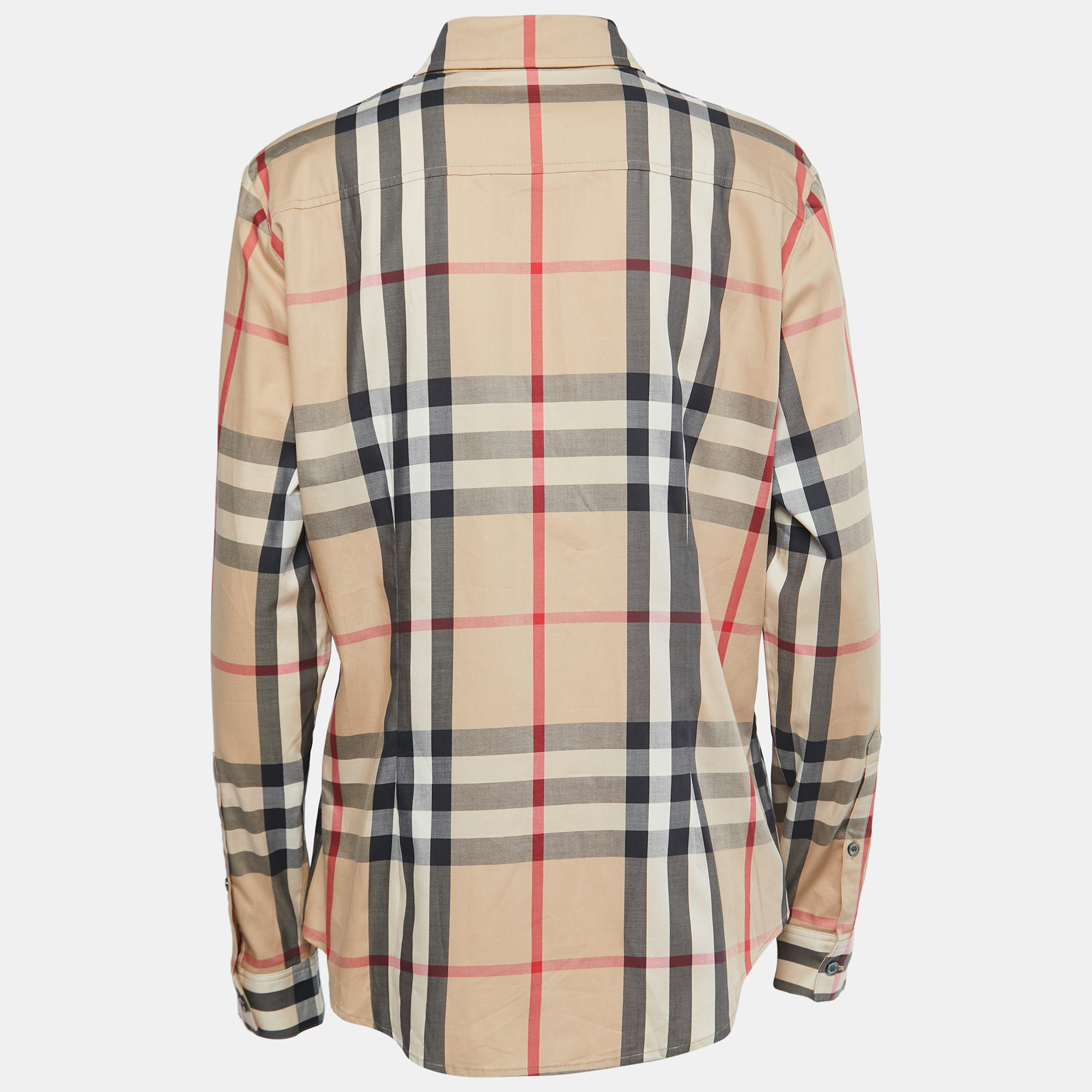 

Burberry Beige Nova Check Cotton Button Front Full Sleeve Shirt