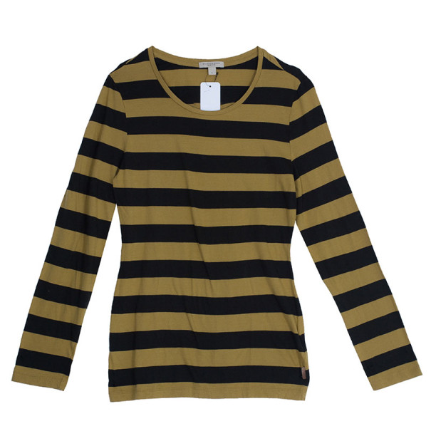 Pre Owned Burberry Striped Long Sleeve T-Shirt M