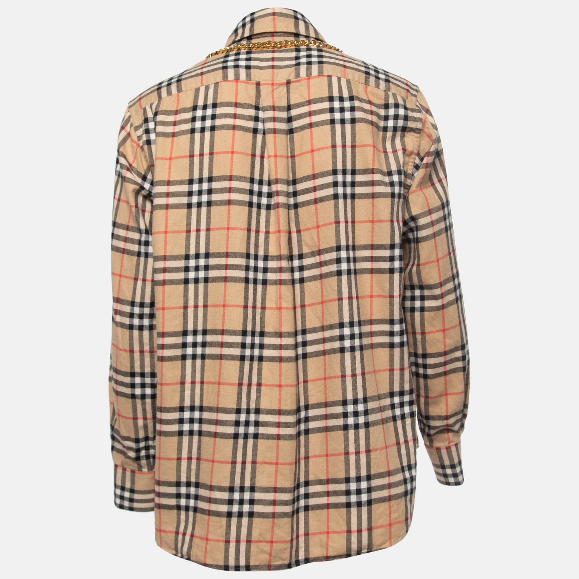 

Burberry Beige Nova Check Patterned Cotton Flannel Shirt