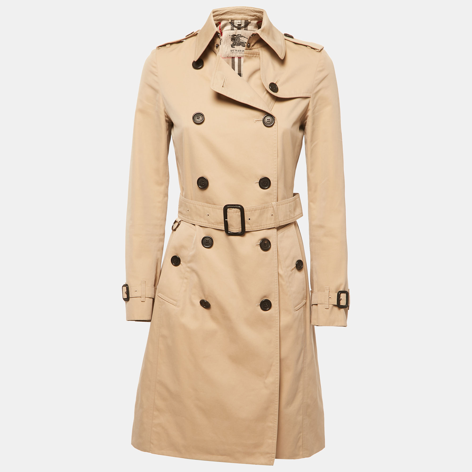 

Burberry Beige Cotton Belted Trench Coat