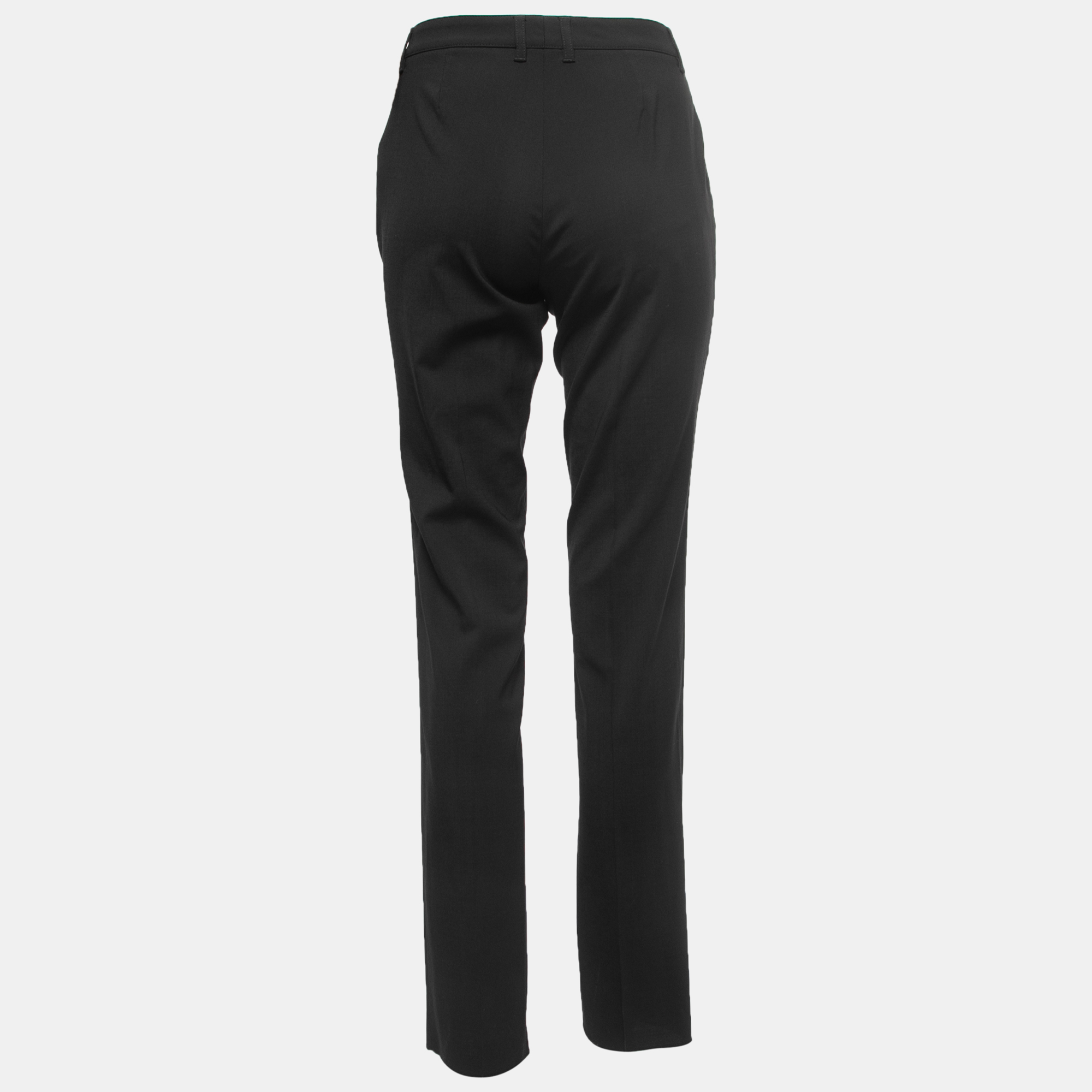 

Burberry Black Wool Straight Leg Trousers