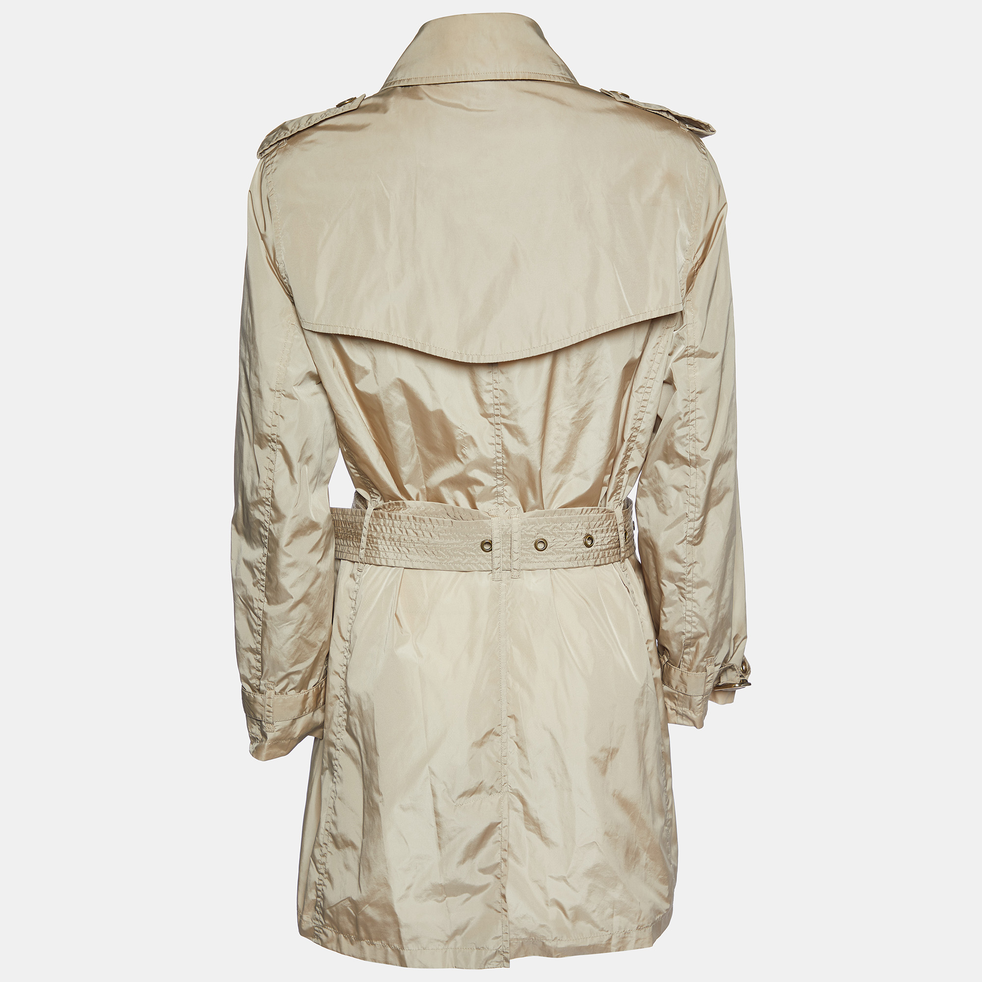 

Burberry Beige Polyester Belted Trench Coat