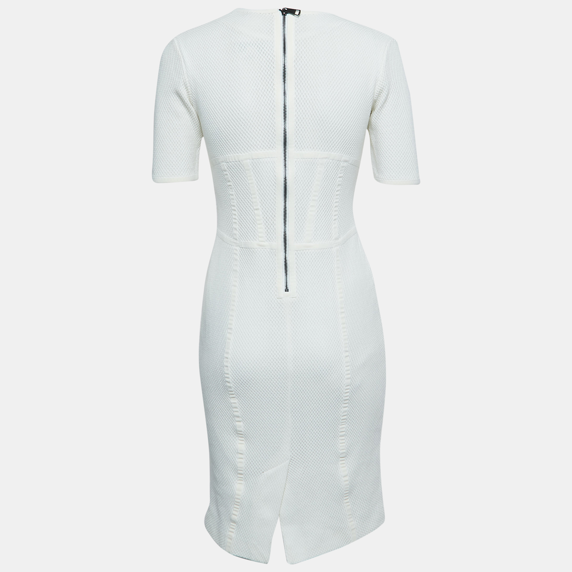 

Burberry Off White Knit Flared Short Dress