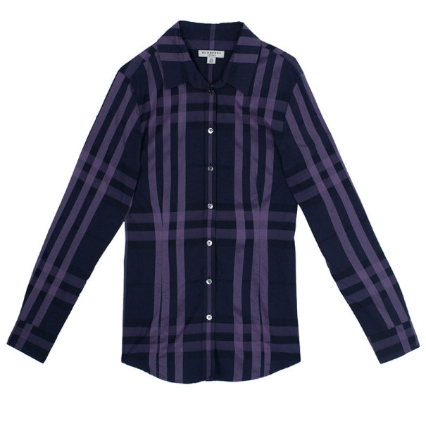 مملوكة مسبقًا Burberry Purple Nova Check Shirt S