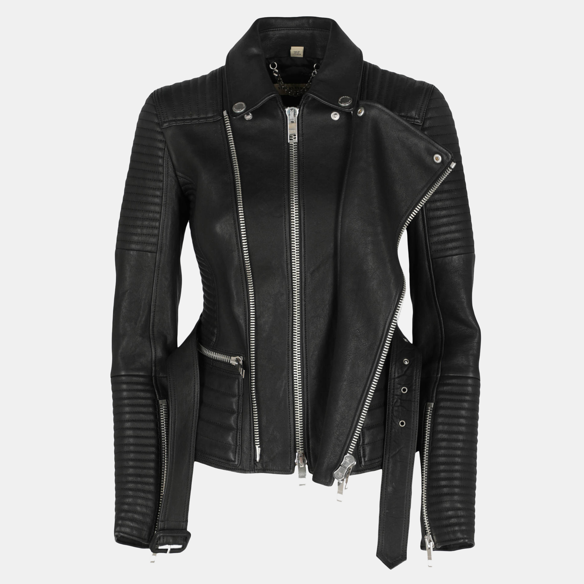 

Burberry Women's Leather Biker Jacket - Black