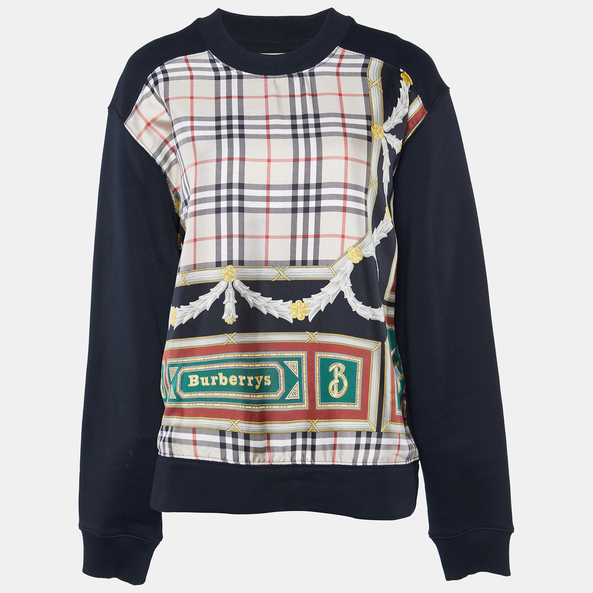 Burberry archive logo panelled cotton 2025 sweatshirt