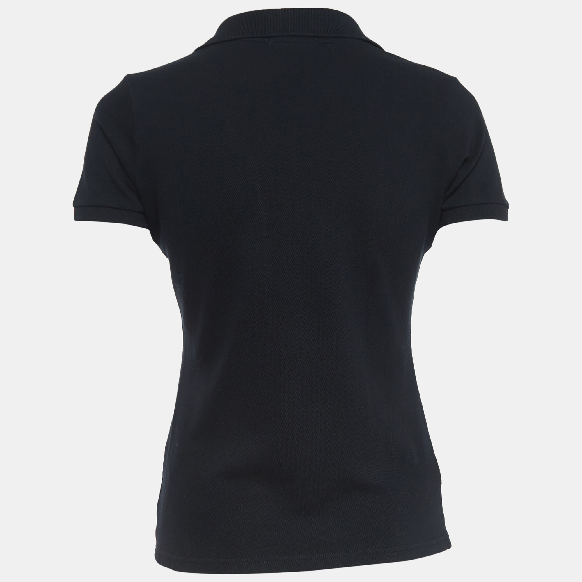 

Burberry Black Cotton V-Neck Polo T-Shirt