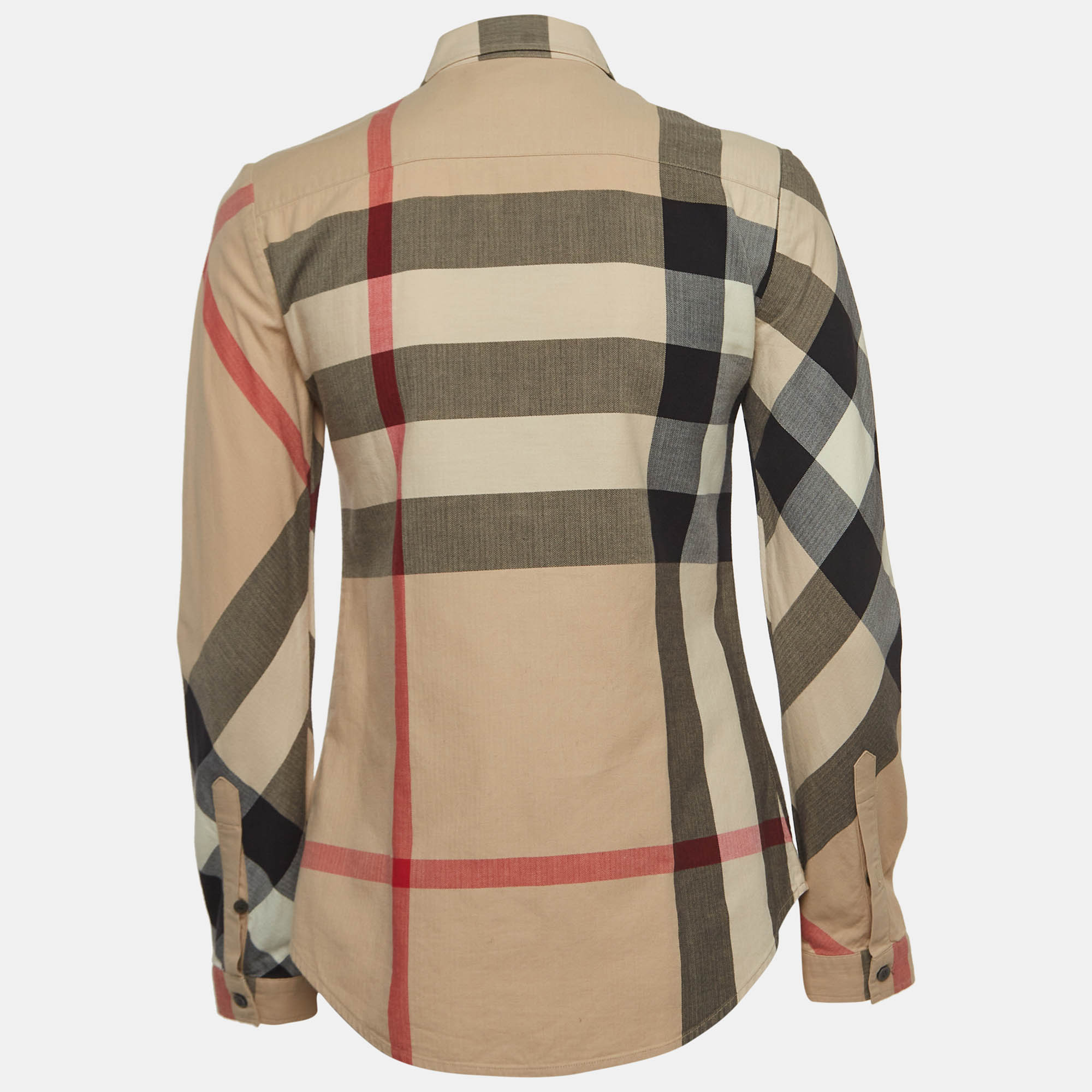 

Burberry Beige Checked Cotton Button Front Shirt
