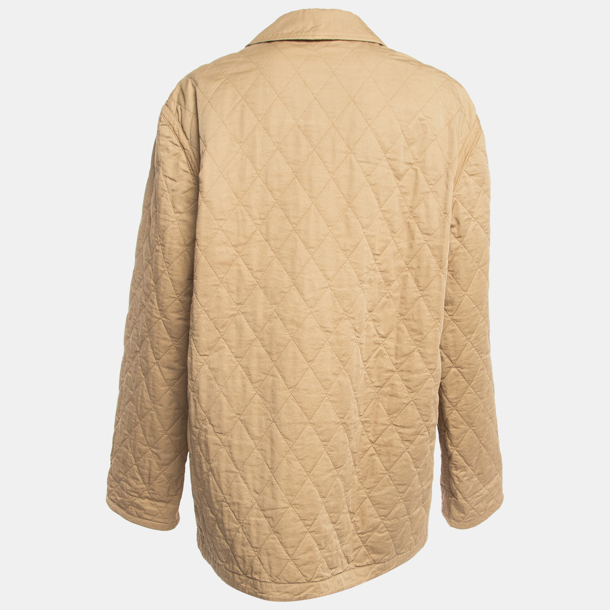 

Burberry Beige Quilt Stitch Cotton Buttoned Jacket