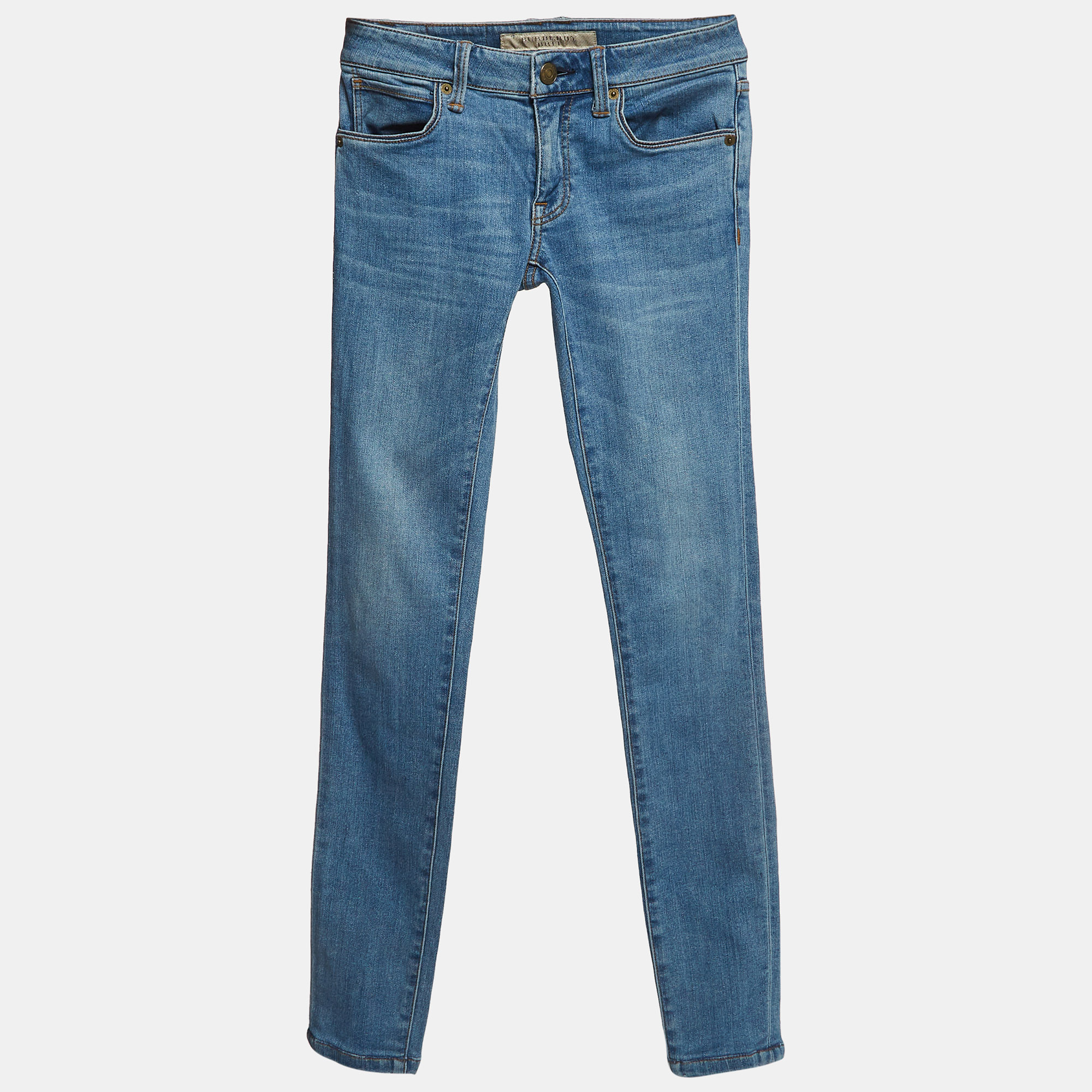 

Burberry Blue Washed Denim Low-Rise Skinny Jeans  Waist 24