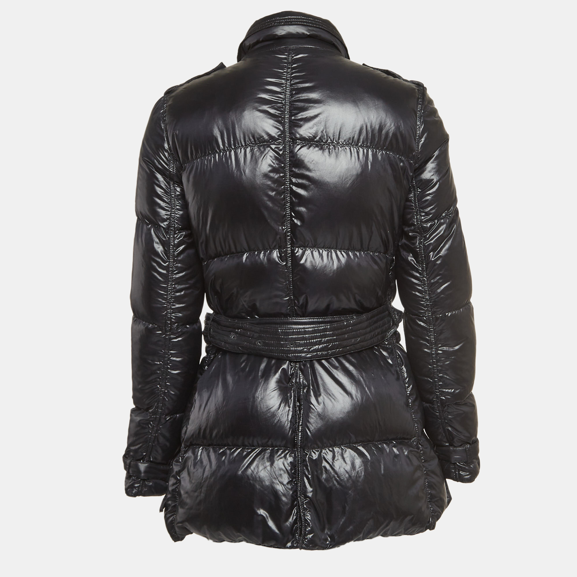 

Burberry Black Nylon Belted Double Breasted Puffer Jacket