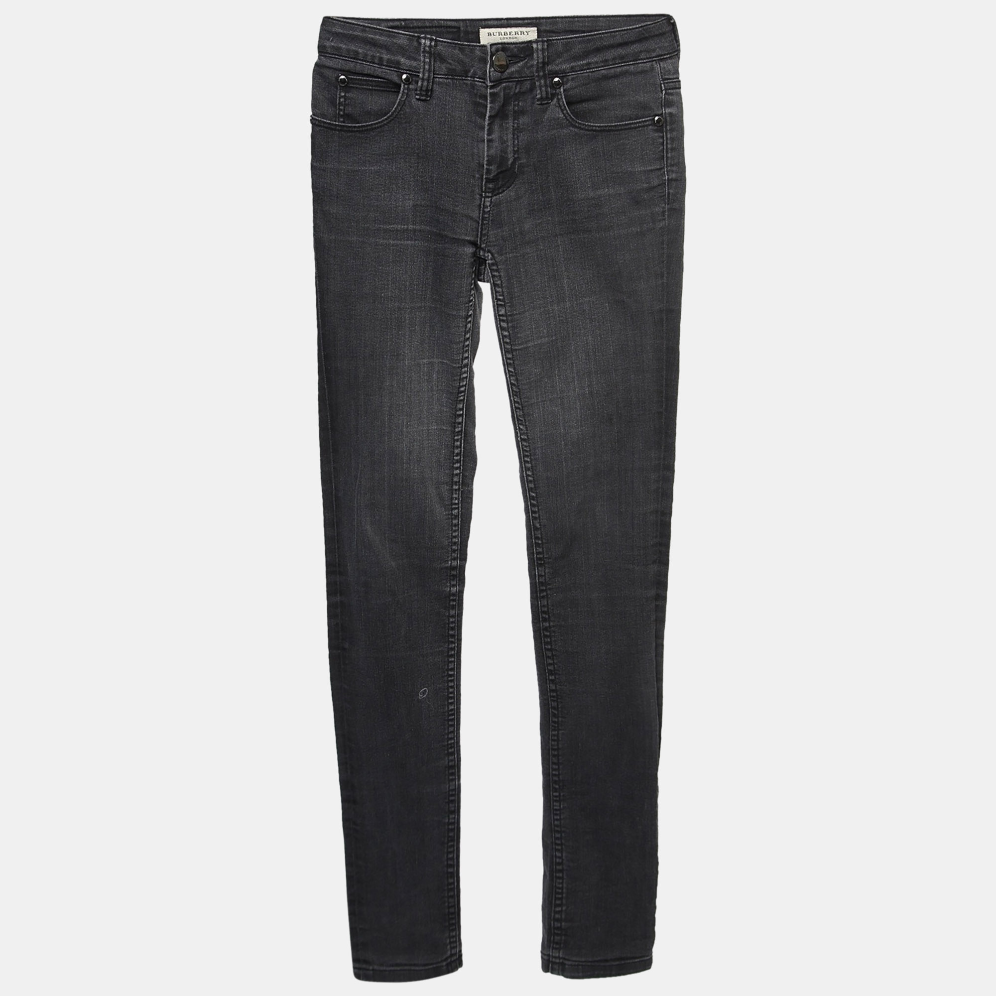 

Burberry London Charcoal Grey Denim Skinny Jeans S Waist 25"
