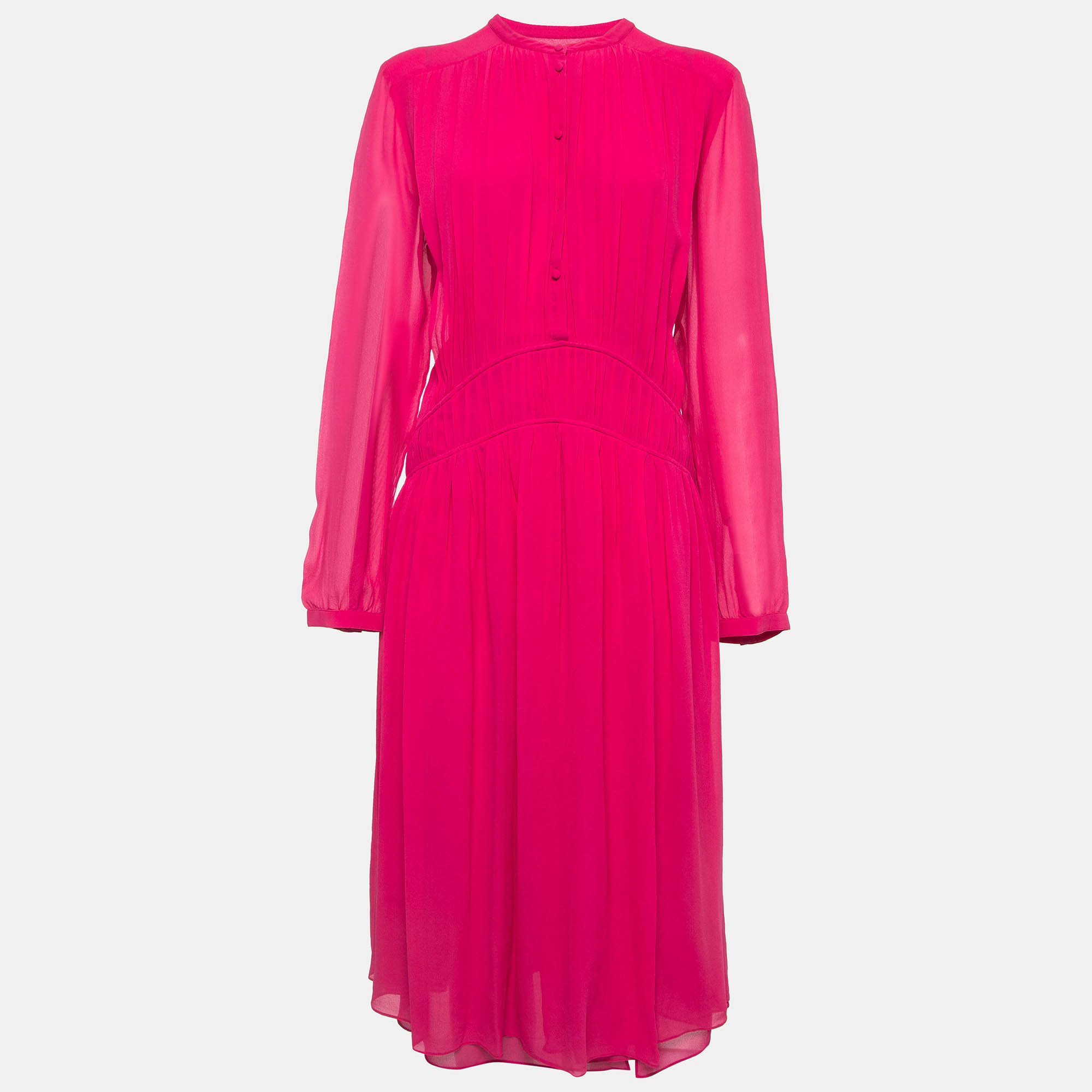 

Burberry Pink Silk Draped Midi Dress L
