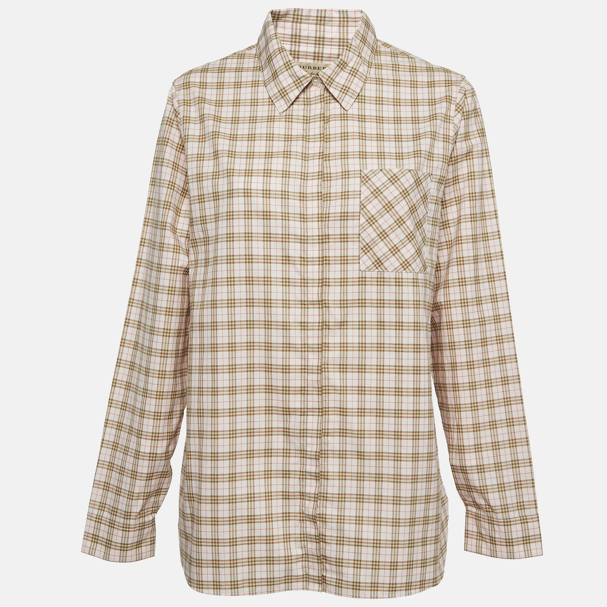 

Burberry Pink Checked Cotton Shirt L