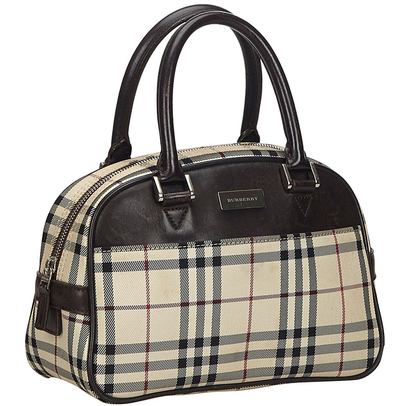 

Burberry Black/Beige House Check Canvas Handbag