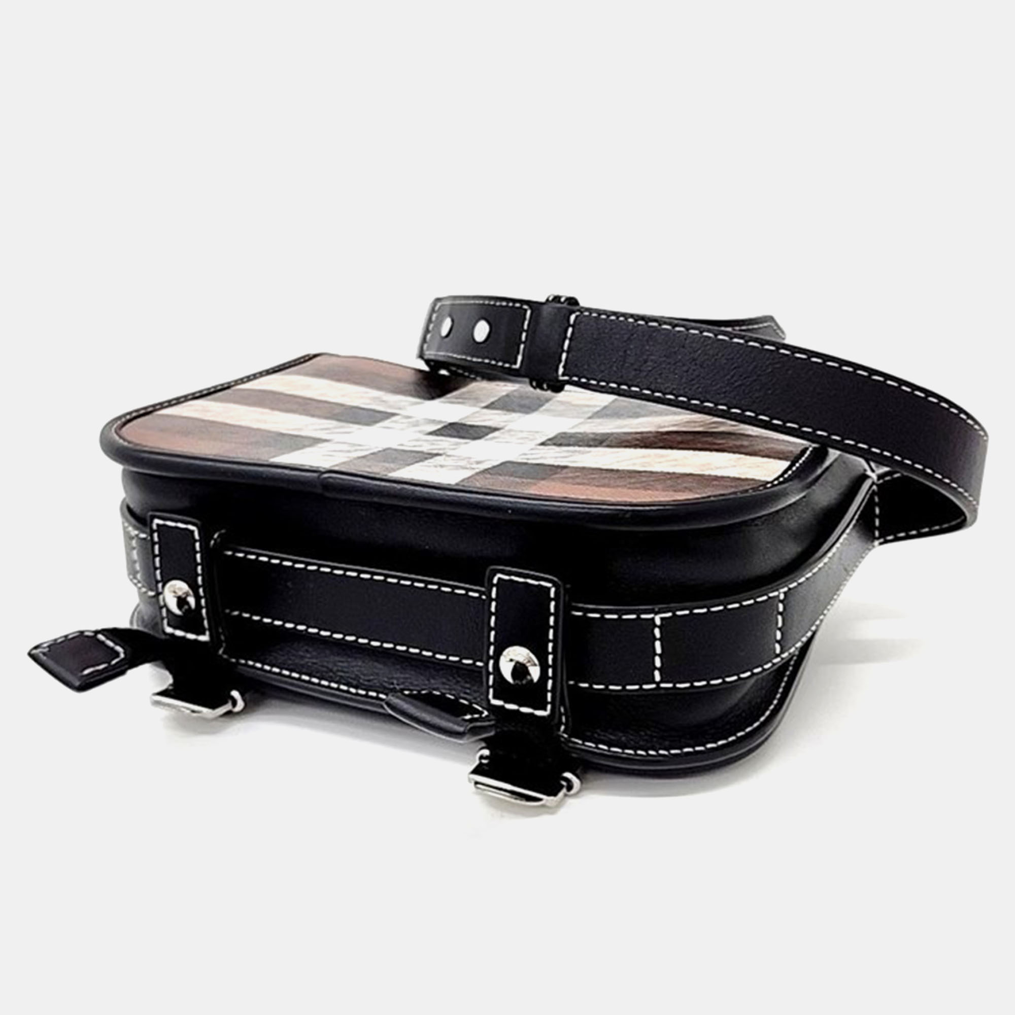 Burberry Multicolour Canvas and Leather Crossbody Bag 