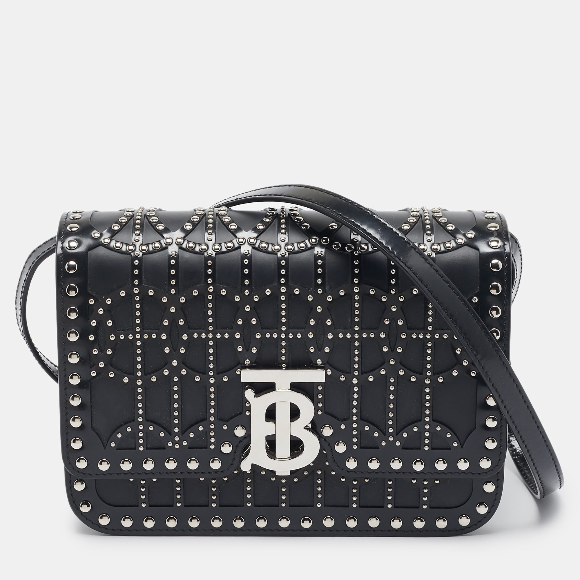 

Burberry Black Leather Small Studded Ramadan Exclusive Shoulder Bag