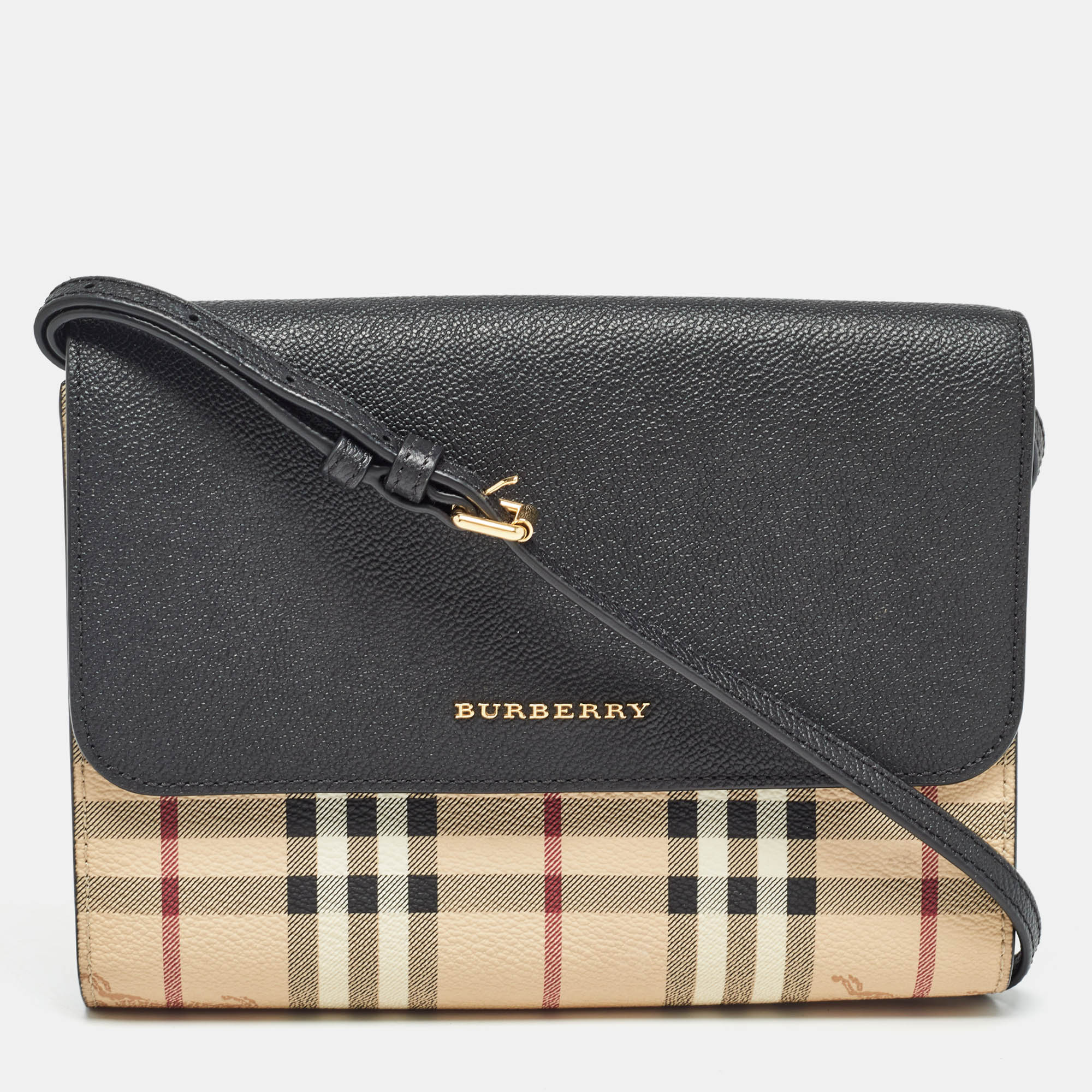 

Burberry Black/Beige Haymarket PVC  Loxley Crossbody Bag