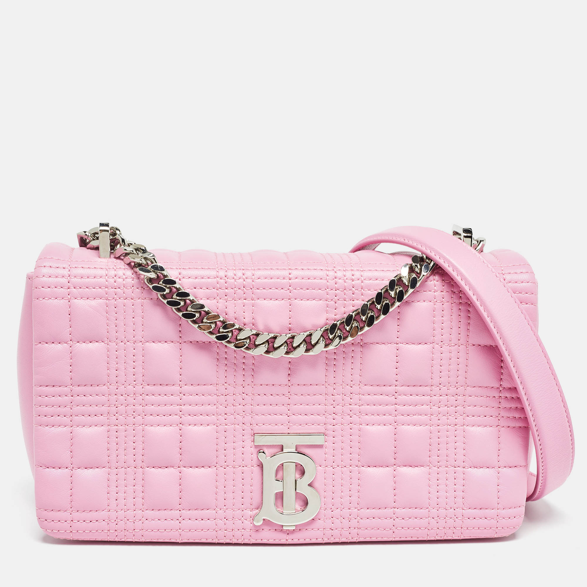 

Burberry Pink Quilted Leather  Lola Chain Shoulder Bag