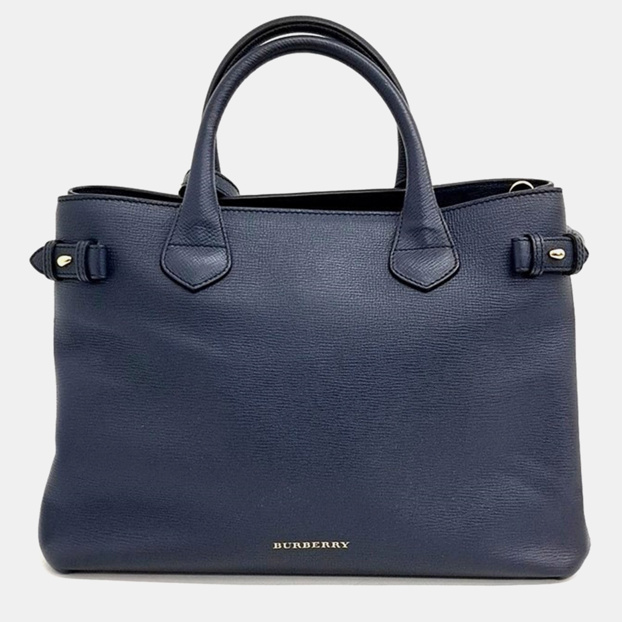 Pre-owned Burberry Banner Medium Bag In Navy Blue